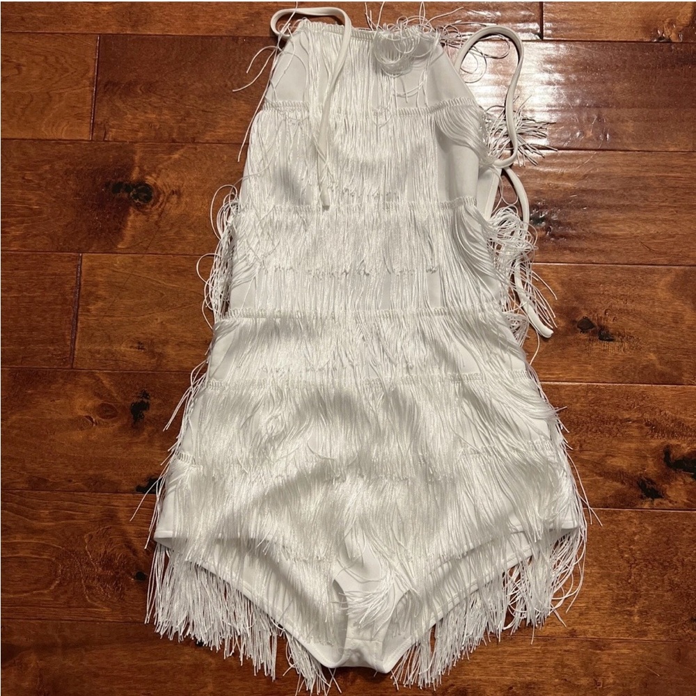 PrettyLittleThing White Fringe Women Shorts